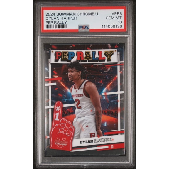 Graded 2024 Topps Bowman U Chrome Dylan Harper #PR8 Pep Rally Rookie RC Basketball Card PSA 10 Gem Mint