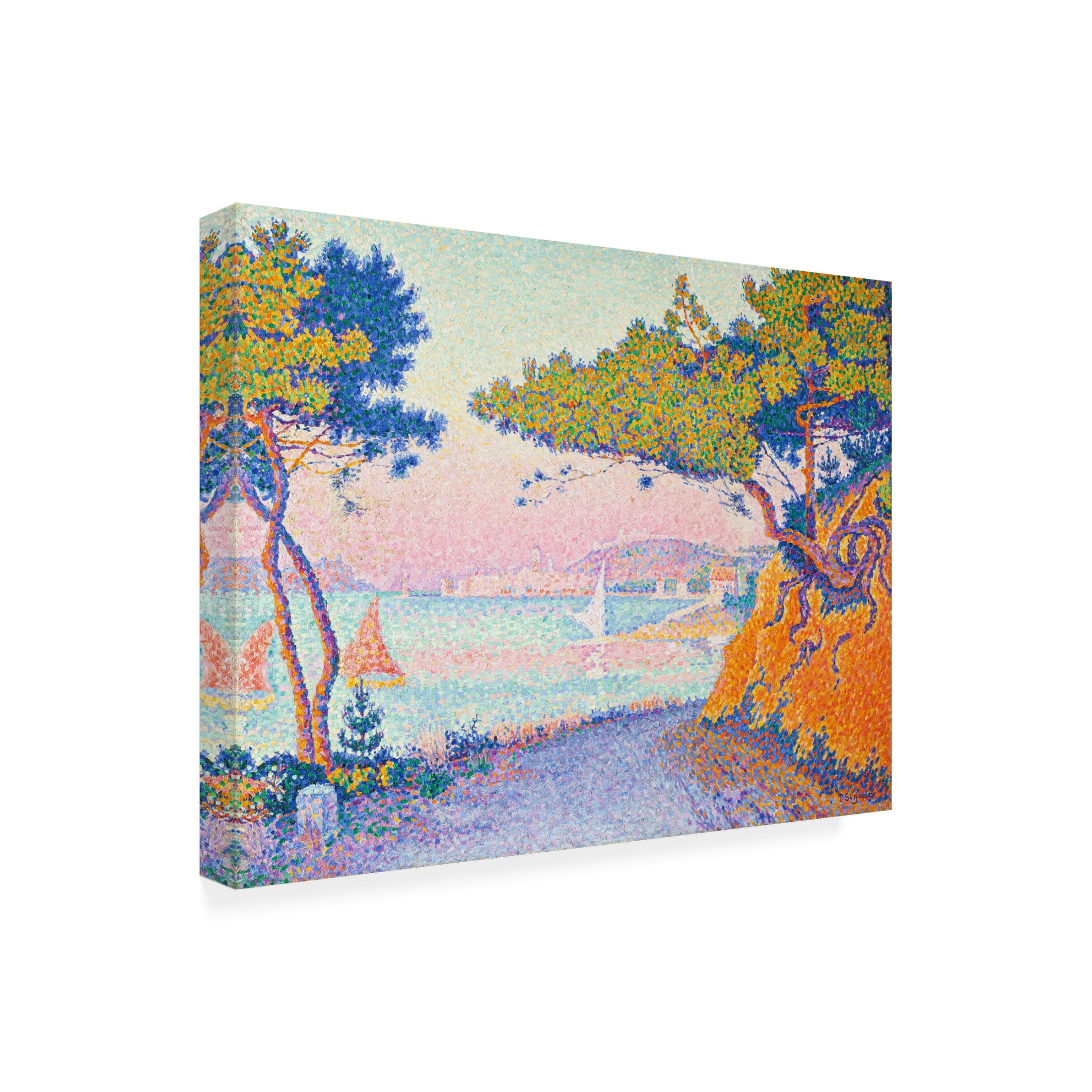 Canvas Wall Art - Pictufy  'Golfe Juan 1896' Wall Art for Living Room, Bedroom, or Office D?cor by Trademark Fine Art - 32 x 24 Inches