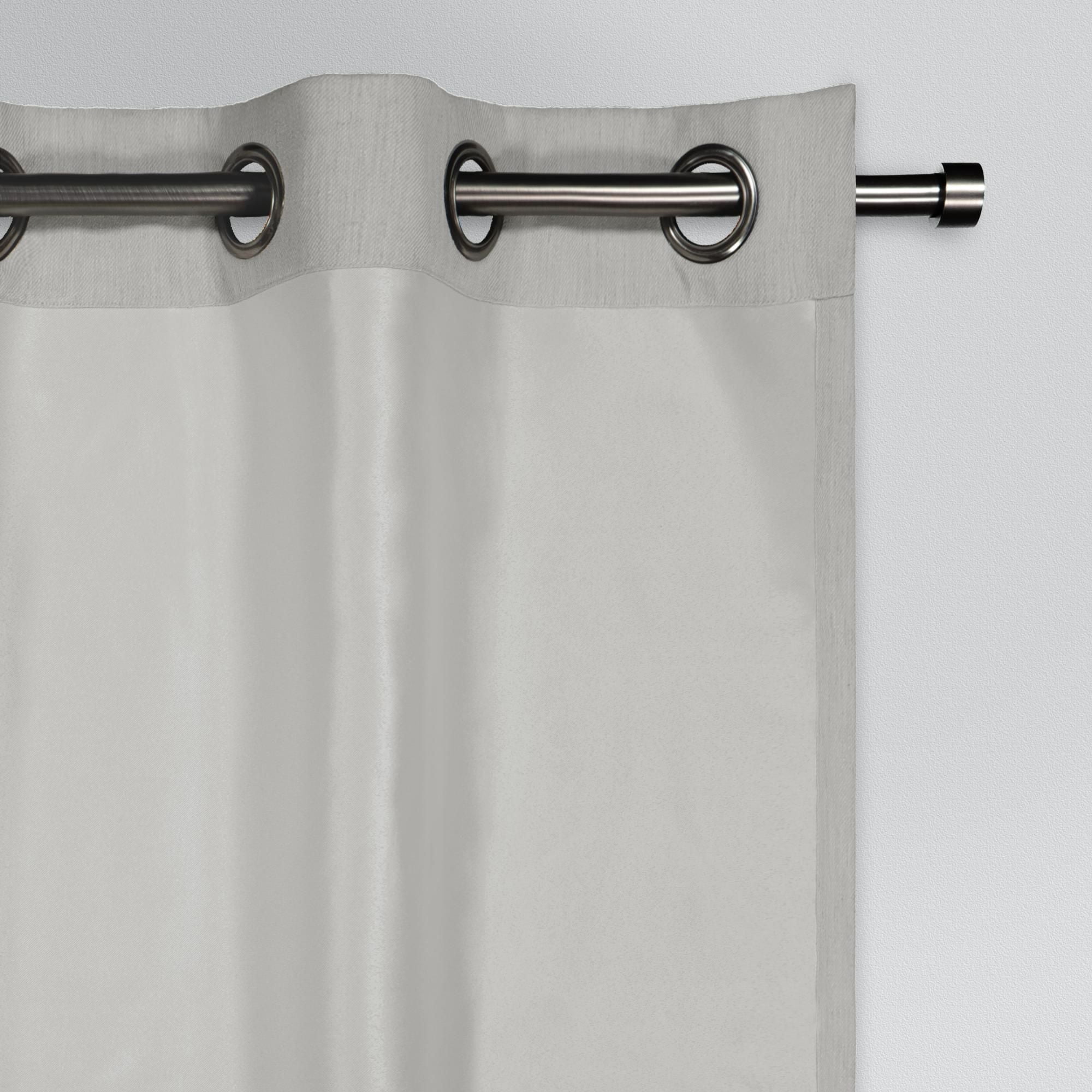 Eclipse Hadley 100% Blackout Curtain Panel, Linen Blend Grommet Window Curtain, 1 Panel, 50 In Wide x 63 In Long, Light Grey