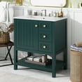 thumbnail image 2 of Euroco Bathroom Vanity Solid Wood MDF Ceramic Sink 30 Inch Green, 2 of 8