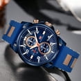 thumbnail image 3 of Men's Watches Silicone Strap Quartz Wristwatches Waterproof Chronograph Watch MF0268G, 3 of 6