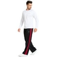thumbnail image 5 of Tyhengta Mens Pants Athletic Open Bottom Running Pants Mesh Mens Sweatpants with Pockets Black/Wine M, 5 of 7