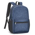 thumbnail image 4 of 17 Inch Lightweight Backpack,PVC Waterproof Oxford Fabric, Ergonomically Designed, with Large Capacity, Denim Cowboy Jean Style, 4 of 5