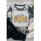 thumbnail image 1 of ABPHQTO Top de manga corta con estampado de leopardo y letras multicolor para mujer, 1 of 5