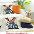 thumbnail image 4 of ZFLMY Square Cushion Cover Pig Soccer Ball David Young Cameron Party Supplies for Home Sofa Couch Linen 100% 18x18in, 4 of 5