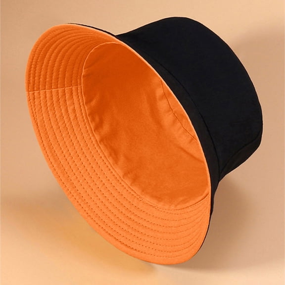 HuangHuanChen Unisex Bucket Hat Beach Sun Hat Aesthetic Fishing Hat for Men Women Teens, Reversible Double-Side-Wear Plain Beach Fisherman Hats
