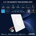 thumbnail image 4 of Luxrite 3-4 Inch Square LED Ceiling Light, 5CCT 2700K-5000K, 650LM, J-Box or 4 Inch Housing, Wet Rated, UL 6 Pack, 4 of 8