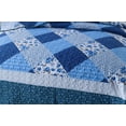 thumbnail image 5 of Travan Juego de colcha de 3 piezas, juego de colcha ligera con fundas, juego de cama acolchado reversible, diseño floral azul, tamaño King, 5 of 5