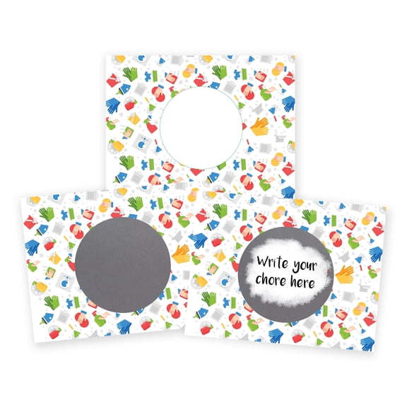 My Scratch Offs Colorful Household Chores Chart Motivation DIY Scratch-off Note Cards & Stickers, 50 Pack