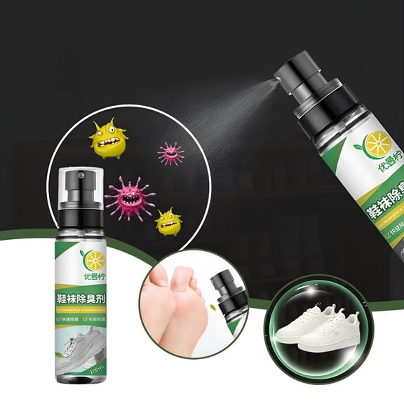 RAGUPEL Shoe Deodorizer Spray 100Ml Foot Odor Eliminator Anti-Odor for Sneakers and Sports Shoes Portable Freshening Solution Shoe Spray Deodorizer