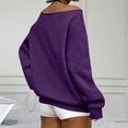thumbnail image 4 of Women's Fall Fashion Oversized Off Shoulder Sweatshirt Long Sleeve Drop Shoulder Casual Y2K Pullover Tops Purple S, 4 of 7