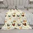 thumbnail image 4 of Hen Chicken and Rooster Family Throw Blanket Gifts for Chicken Lovers Warm Ultra-Soft Micro Fleece Blanket for Bed Couch Living Room 60"x50", 4 of 6