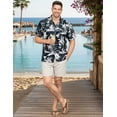 thumbnail image 4 of HAPPY BAY Men's Hawaiian Shirts Short Sleeve Button Down Shirt Mens Summer Shirts Casual Beach Holiday Hawaii Island Shirts for Men Funny XL Palm Sea Shore, Black, 4 of 7