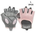 thumbnail image 3 of Eigraketly 2 uds guantes de Fitness culturismo mancuernas entrenamiento transpirable medio dedo guante absorbente sudor mitones antideslizantes Ciclismo Rosa L, 3 of 6