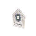 thumbnail image 1 of IH Casa Decor House Shape Wood Framed Canvas Sign Bienvenue, 1 of 3