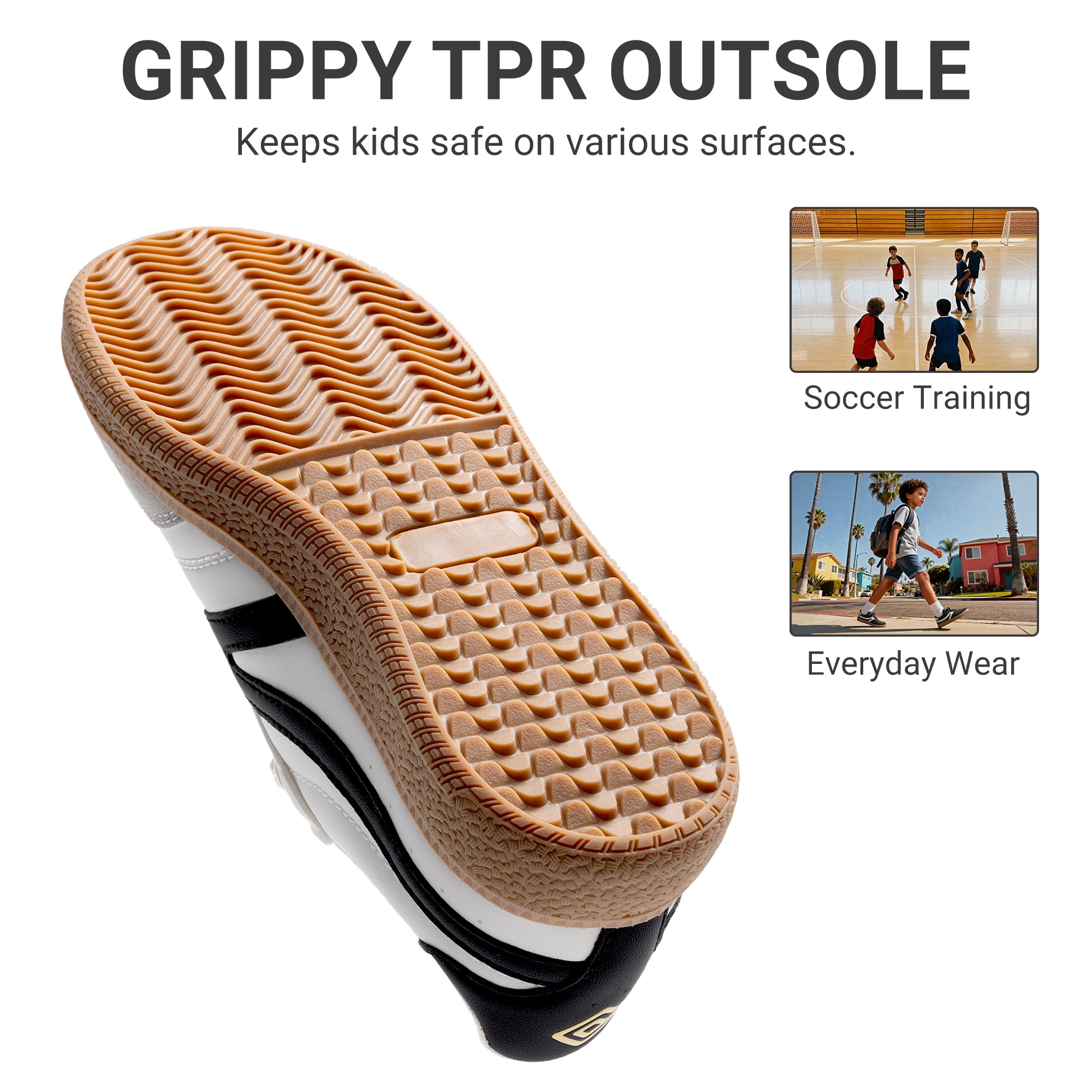 DREAM PAIRS Boys Girls Indoor Soccer Shoes Kids Youth Child Training Football Baseball Tennis Casual Sneakers