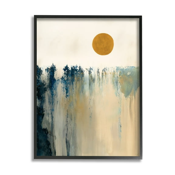 Abstract Daytime Sun Landscape Fluid Shapes Design Abstract Painting Framed Art Print Wall Art