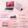 thumbnail image 4 of RNRUO 14" Pink Laptop Computer, 8GB RAM 256GB SSD, Intel Pentium Gold 6500Y With 2 Cores, up to 3.4GHz, FHD Display, Office 2024, WiFi5 BT5.0, PC Laptop for Business, Student, Office, 4 of 11