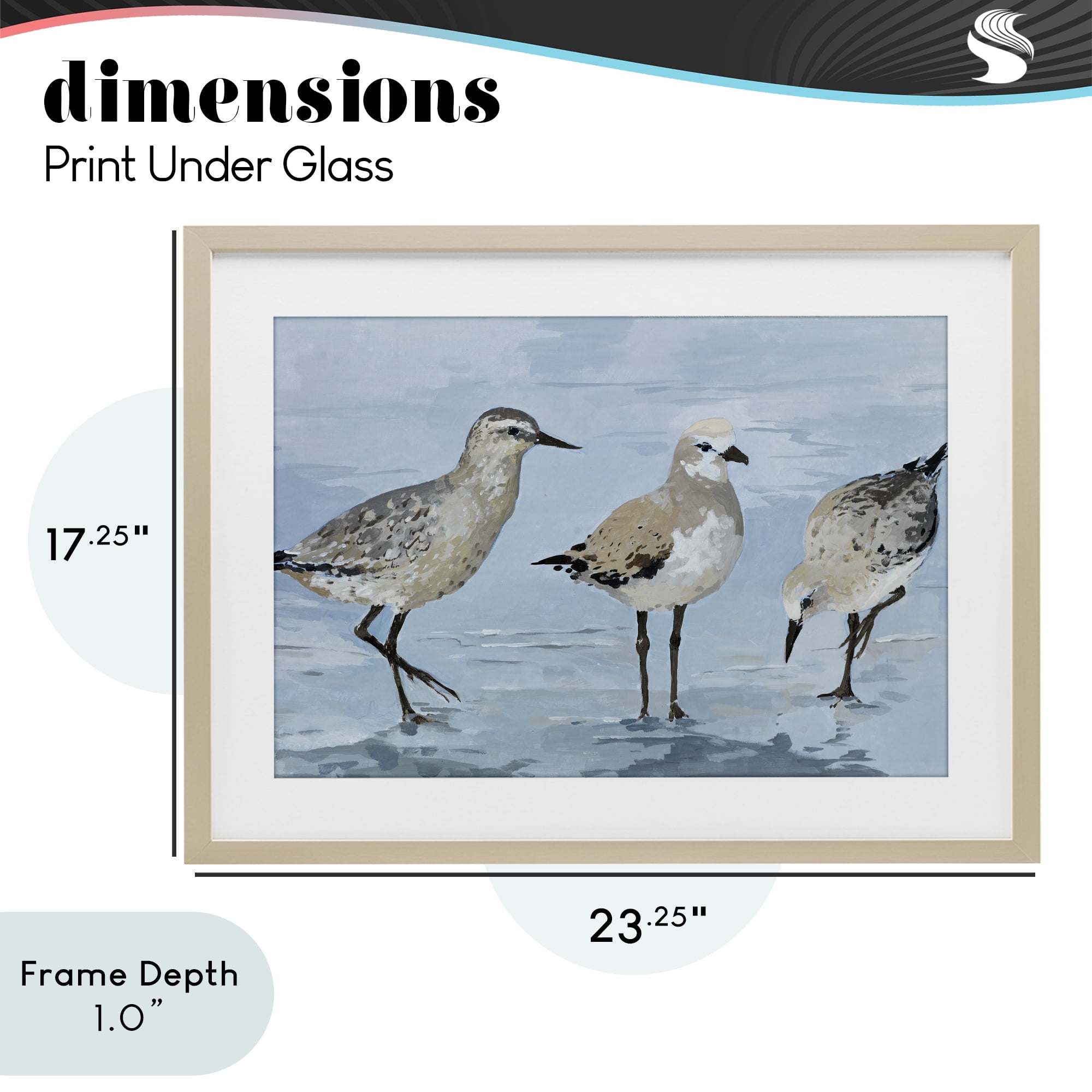 Stupell Industries Sandpipers Beach Coastal Scene Birch Framed Print Under Glass, design by Lorenzo Collective