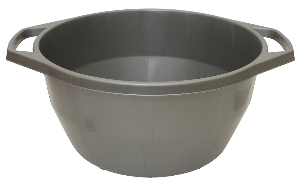 Plastic Wash Bowl with Handles Grey