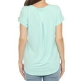 thumbnail image 3 of White Mark Folded Short Sleeve Solid Top (Women's), 3 of 6