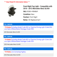 thumbnail image 2 of Front Right Fog Light - Compatible with 2010 - 2012 Mercedes-Benz GL450 2011, 2 of 2