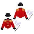 thumbnail image 6 of iiniim Girls Kids Long Sleeve Stand Collar Tassel Shoulder Button Down Jacket with Hat Magic Wand Gloves Party A Red 6, 6 of 7
