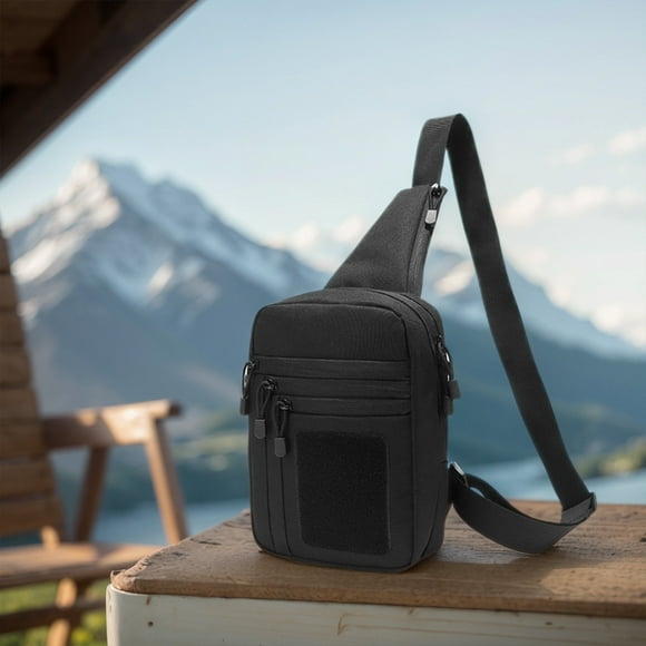 Bolsa multifuncional para el pecho, porta pistola, mochila pequeña de gran capacidad para exteriores, correa ajustable, impermeable, ideal para acampar y hacer senderismo