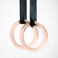 thumbnail image 4 of 1 par de anillos gimnásticos profesionales de madera, entrenamiento de fuerza para gimnasio, Fitness, con correas de poliéster, 4 of 10