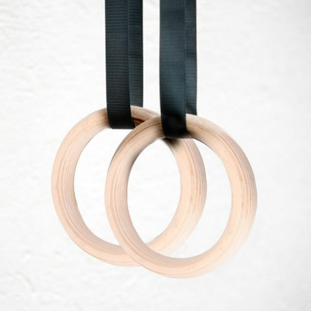 Anillo de gimnasia Jadeshay 1 par de Madera entrenamiento fitness