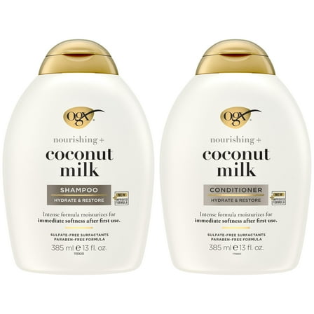 OGX Nourishing   Coconut Milk Moisturizing Hair Shampoo & Conditioner Set, 13 fl. oz