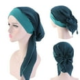 thumbnail image 3 of ruhuadgb Solid Color Smooth Headscarf Cap Traditional Imitation Silk Lacing Up Head Wrap Hair Accessories, 3 of 8