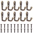 thumbnail image 2 of Gustavedesign 30PCS Robe Hook Retro Towel Cloth Hanger Hat Jewelry Coat Hooks Wall Mounted Single Prong Hooks Heavy Duty Hardware Decorative & Free Screws "Bronze", 2 of 9
