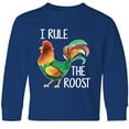 thumbnail image 3 of Inktastic Farmer I Rule The Roost Rooster Long Sleeve Youth T-Shirt, 3 of 5