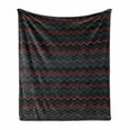 thumbnail image 1 of Abstract Soft Flannel Fleece Throw Blanket, Horizontal Zigzag Chevron Design with Bold Thin Print, Cozy Plush for Indoor and Outdoor Use, 50" x 70", Charcoal Grey Pale Grey, by Ambesonne, 1 of 6
