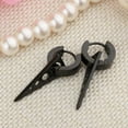 thumbnail image 4 of Pendientes de acero inoxidable para mujer, pendientes colgantes triangulares Negro Hugo Pendientes punk triangulares, 4 of 7