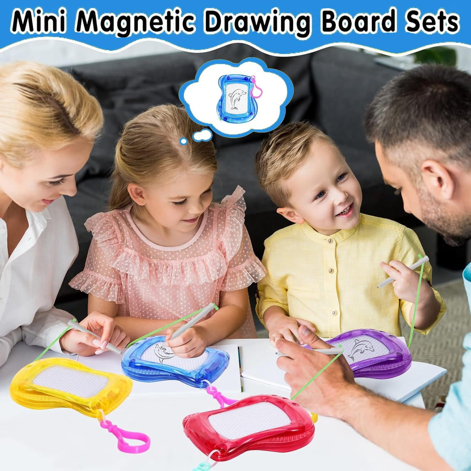 20 Pieces Mini Magnetic Drawing Board for Kids,Mini Doodle Board with Backpack Keychain Clip,Mini Magnetic Doodle Board for Boys Girls Party Favor,5 Colors