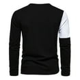 thumbnail image 5 of VSSSJ Men's British Stylish Shirts Regular Fit Color Block Patchwork Long Sleeve Pullover Tops Fashion Casual Stretchy Bottoming Shirt Black01 XL, 5 of 5