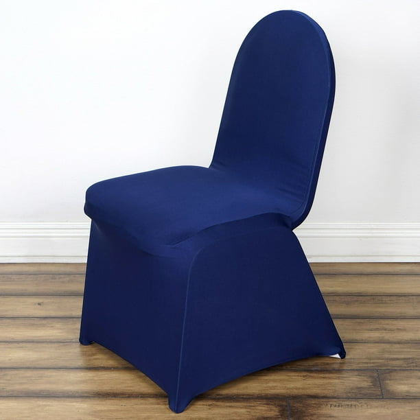 Efavormart Navy Blue Premium Spandex Stretch Fitted Banquet Chair Cover ...