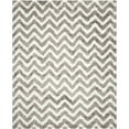 thumbnail image 2 of SAFAVIEH Barcelona Carmella Chevron Stripes Shag Area Rug, Ivory/Silver, 9' x 12', 2 of 5