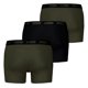 thumbnail image 2 of PUMA Bóxers para hombre, pack de 3 - Everyday Boxers 3P, algodón elástico, liso Negro/Verde L (Large), 2 of 7