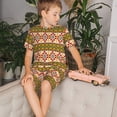 thumbnail image 4 of Balery Aztec Conjunto de Pijama Infantil de Manga Corta con Estampado – Ropa de Dormir de Algodón Suave-Large, 4 of 6