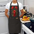 thumbnail image 4 of 2 Pack Adjustable Bib Apron for Cooking - Black with Vibrant Red Floral & 2 Pockets - Stylish Chef Apron for Men & Women, 4 of 6