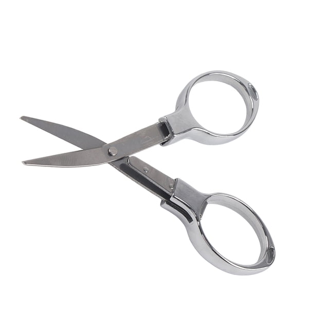 Mini Tijeras de Plegables, Diseño Ergonómico, Resistentes, Llavero Portátil, Compactas y Ligera, Para Pesca, Escalada, Senderismo, Dorado/Platón de Acero de Acero