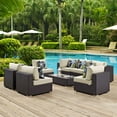 thumbnail image 2 of Modern Contemporary Urban Design Outdoor Patio Balcony Eight PCS Sectional Sofa Set, Beige, Rattan, 2 of 5