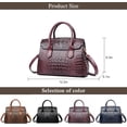 thumbnail image 5 of Women's Handbags and Purses Ladies Crocodile Pattern Leather Flap Shoulder Bag Top Handle Satchel Tote Work Bags, 5 of 7