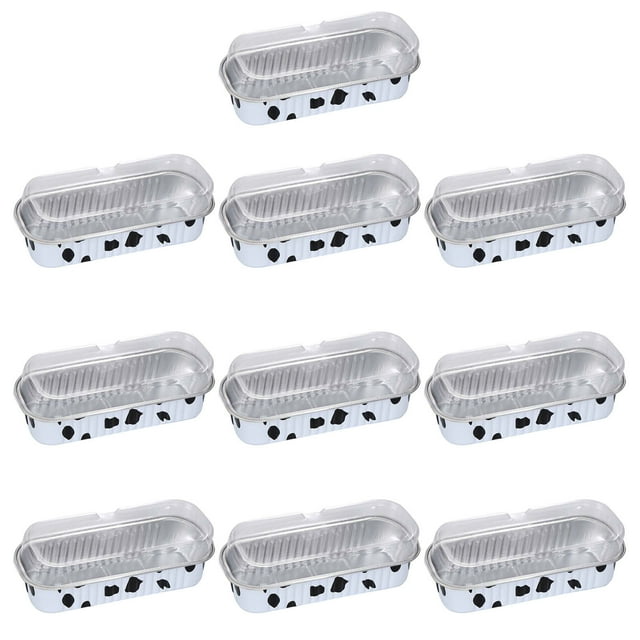 CSChome Aluminum Foil Pan Heat Resistant Rectangle Cake Pan Set Disposable Aluminum Foil Multipurpose with Lid