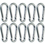 316 Stainless Steel Spring Snap Hook Carabiner (11x120mm (4-3/4\\u201dx 7/16\\u201d), 02-Pack)