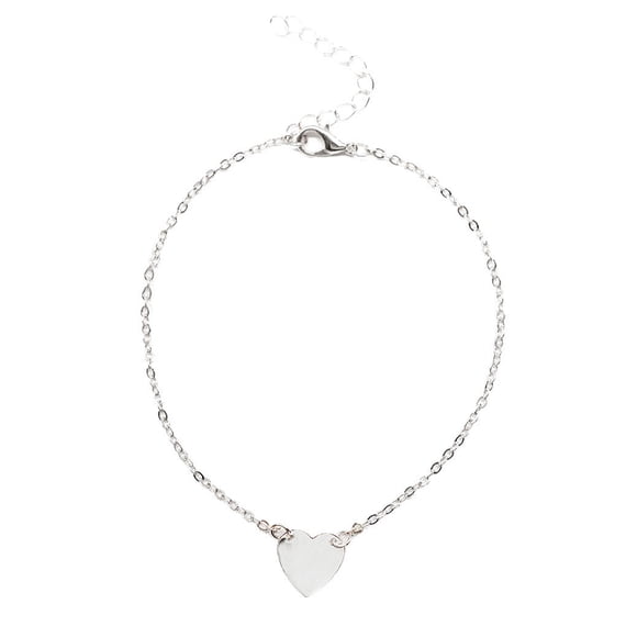 Bracelets Heart-shaped Aesthetic Jewelry Bohemian Simple Style Ornaments Fashion Accessory Beach Gifts Anklets for Women silver