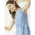 thumbnail image 5 of Moomaya Womens Printed Short Dress, Sleeveless Frilled Hem Round Neck Mini Dress, 5 of 8